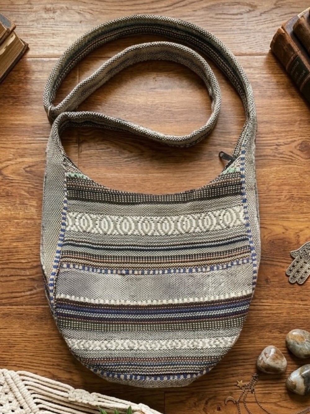 EARTHBOUND Multicolored Woven Crossbody Bag